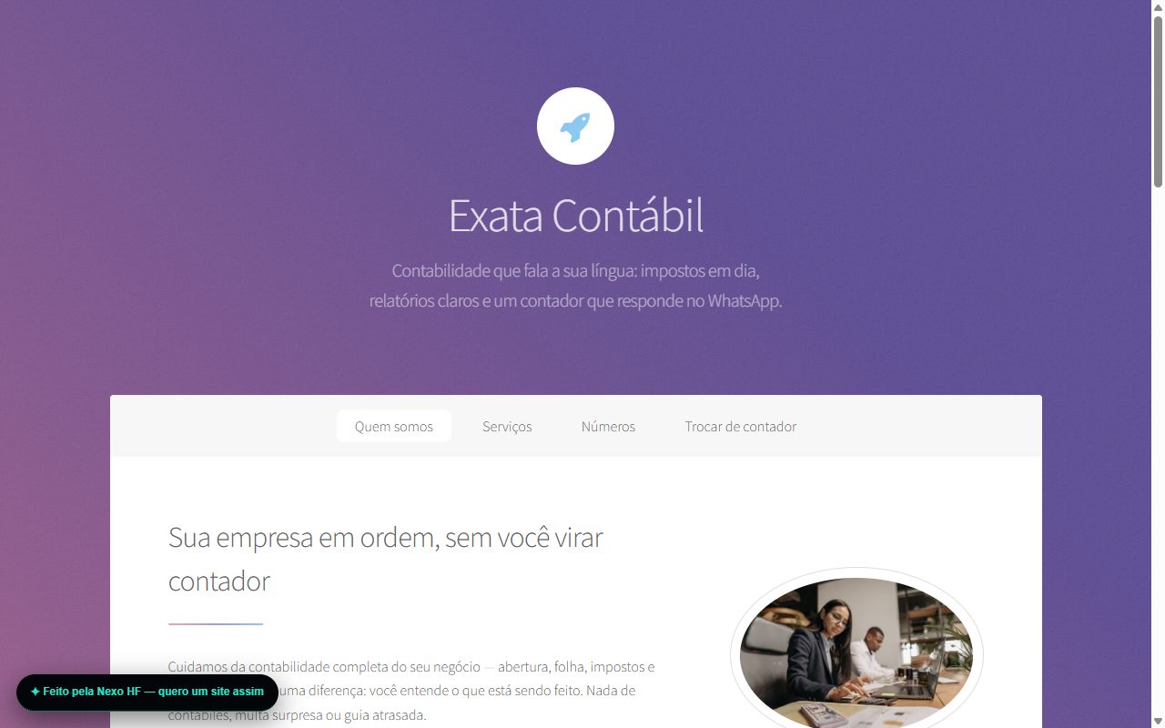 Modelo de site para escritório de contabilidade
